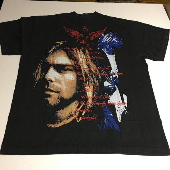 Nirvana In Utero Kurt Cobain Faded Black T-Shirt Size Large (Tag XL) Oneita - Picture 4 of 6